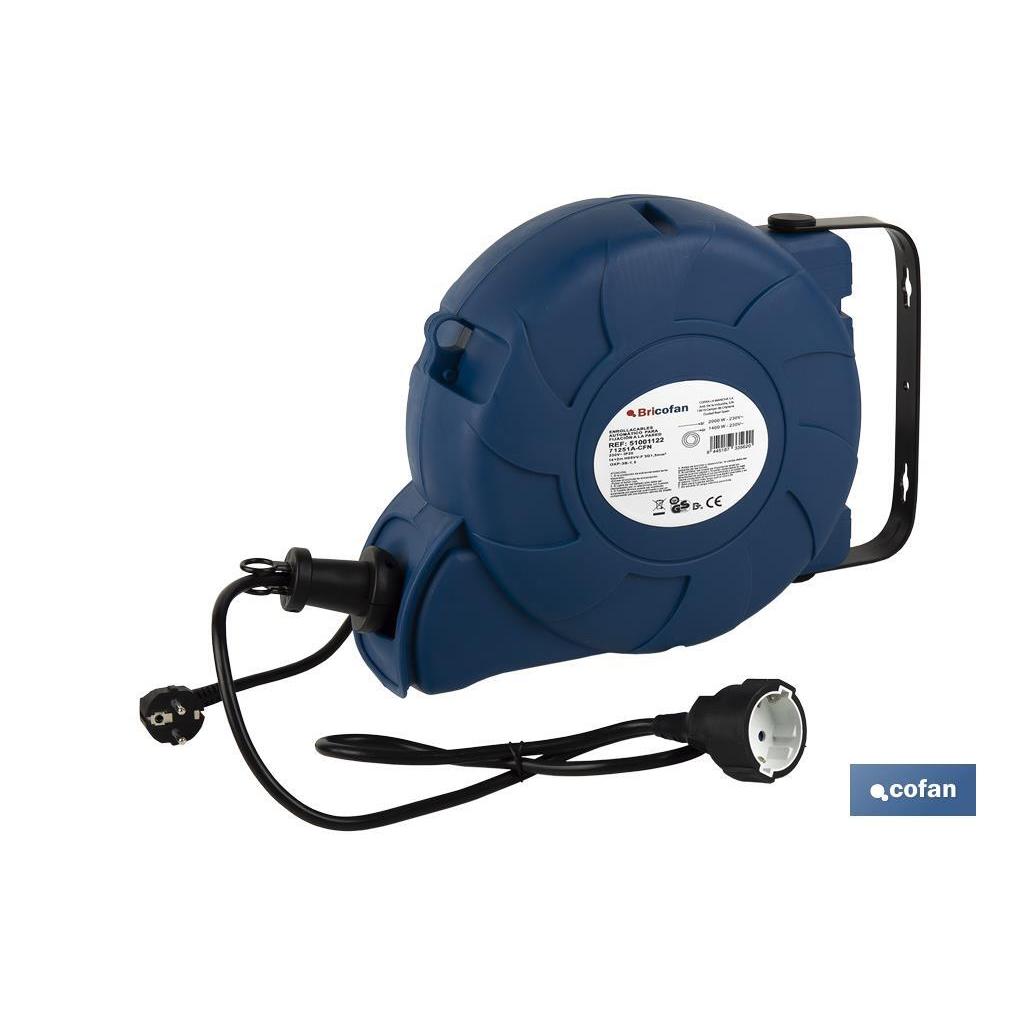 Enrollacables Automático con Soporte para Pared | 16 Metros | Cofan