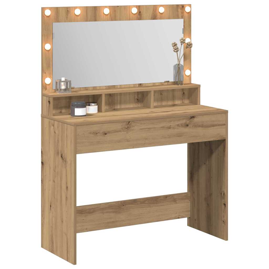 vidaXL Mesa Tocador con estante Roble artesanal 100 x 41 x 135 cm