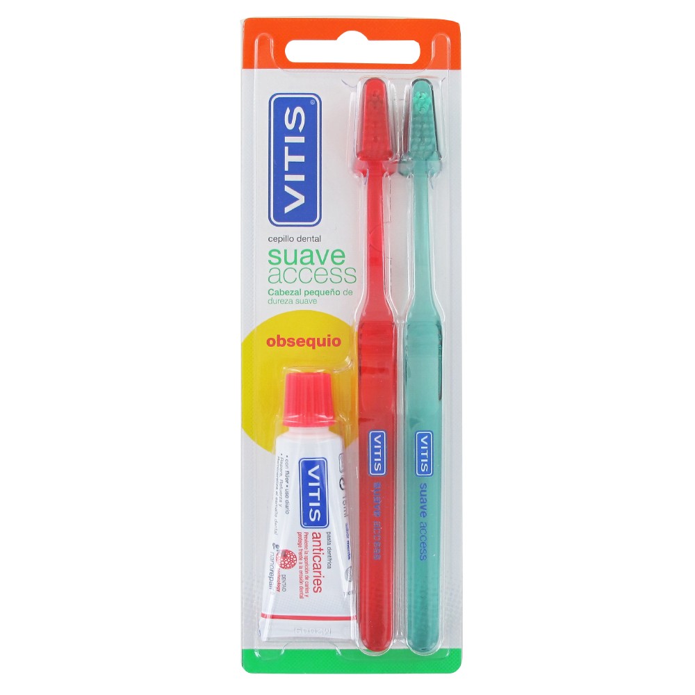 Dentaid  Pack Duplo Cepillos Vitis Suave Access + pasta 15 ml