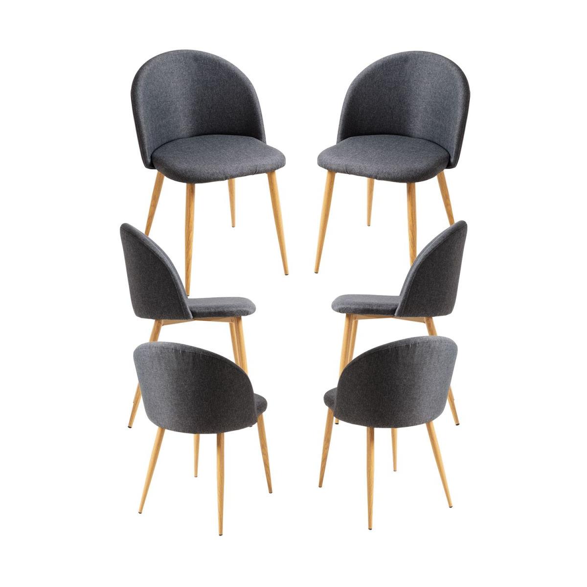 Regalos Miguel - Packs Sillas Comedor - Pack 6 Sillas Vint Tela - Gris oscuro
