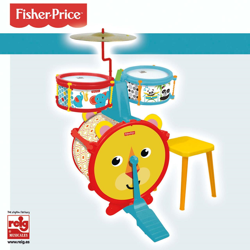 Bateria Sencilla Fisher Price Con Banqueta 55x38x36 cm (Reig 2729)