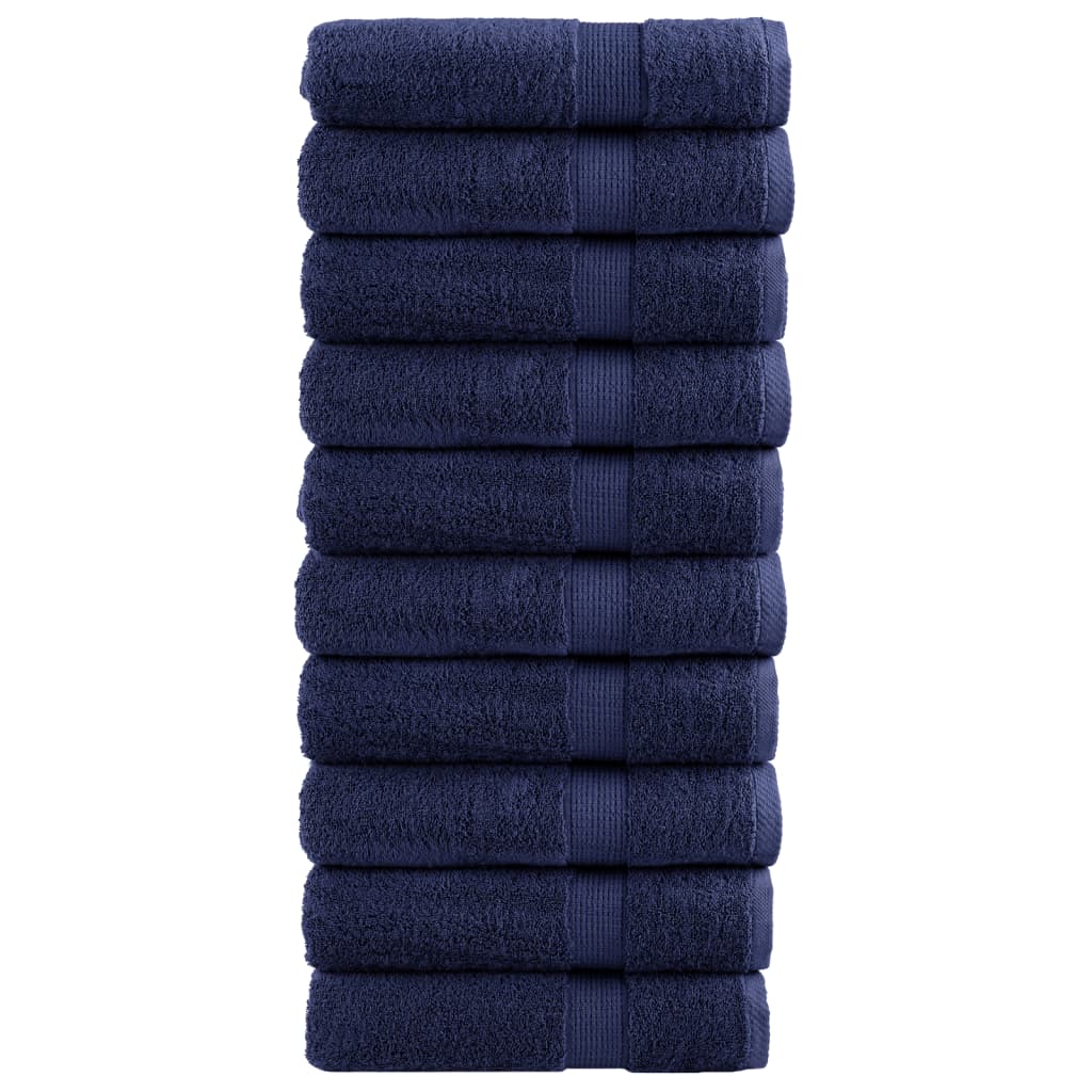 vidaXL Toallas baño 10 uds 100% algodón marino 100x150 cm 600 gsm toalla Color Azul marino,  Dorado,  Antracita y mas