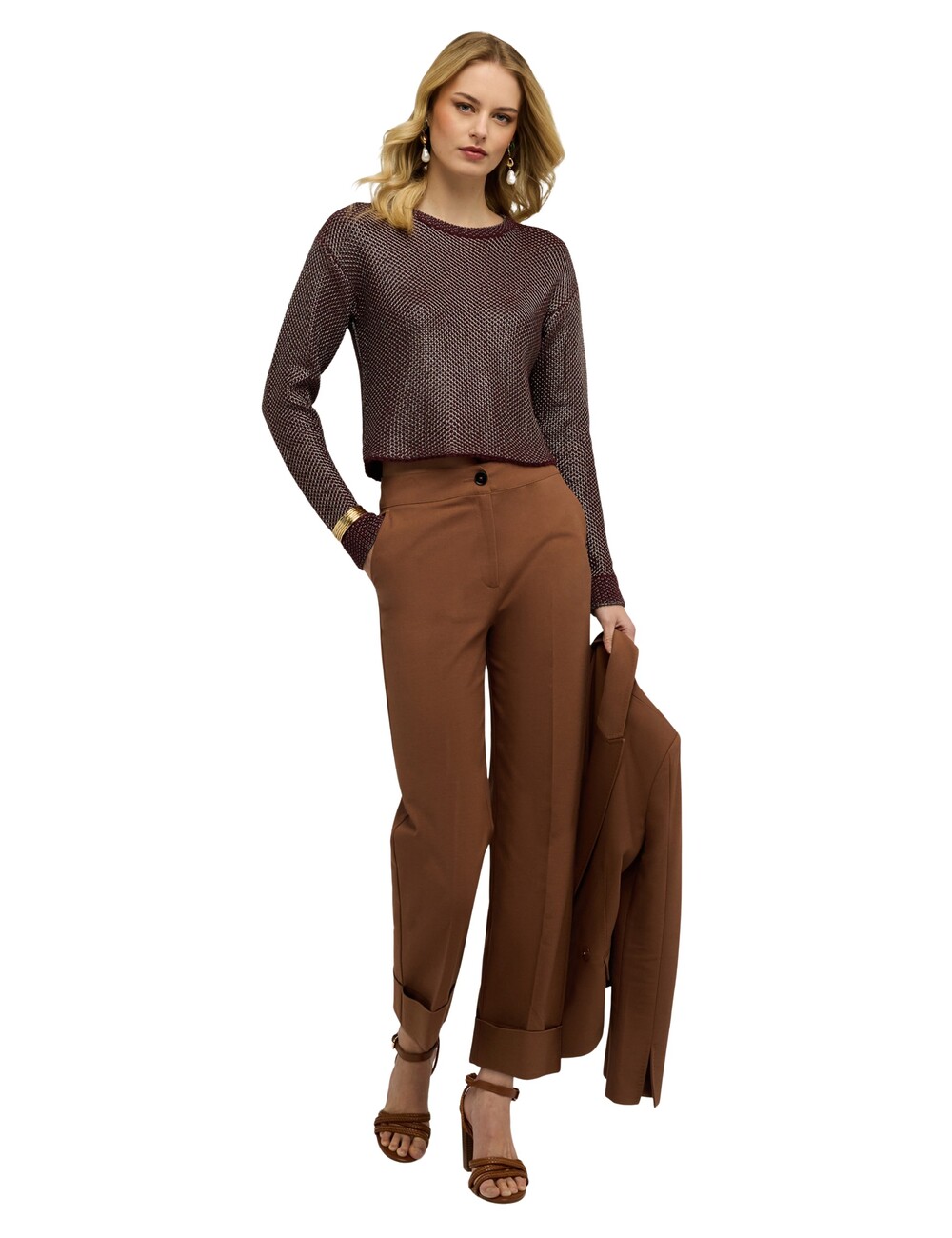 Motivi - Jersey con tejido de red lurex