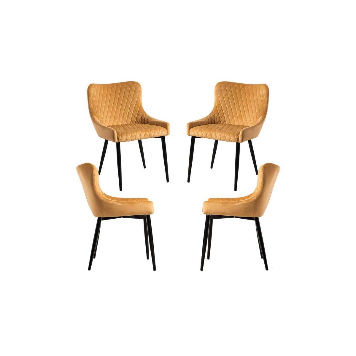 Regalos Miguel - Packs Sillas Comedor - Pack 4 Sillas Sanda Terciopelo - Mostaza