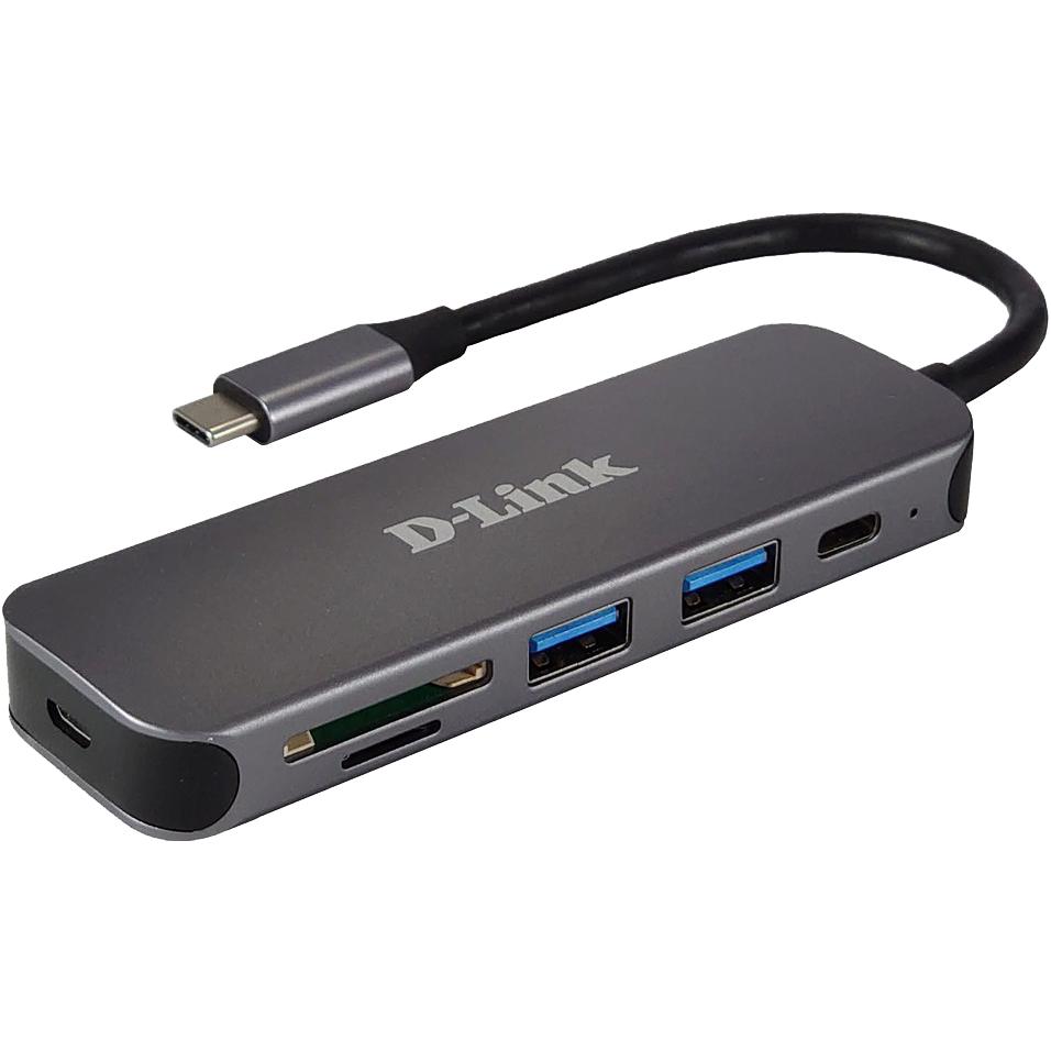 D-link dub-2325 hub 5-in-1 usb-c card reader black