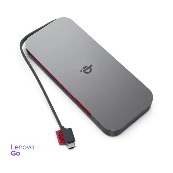 Lenovo Go - Banco de energía móvil inalámbrico (Capacidad de 10.000 mAh) 30 W de Salida máxima - Carga rápida Qi inalámbrica de hasta 15 W - Protección de sobrecarga integrada - Modelo PBLG1W - Gris