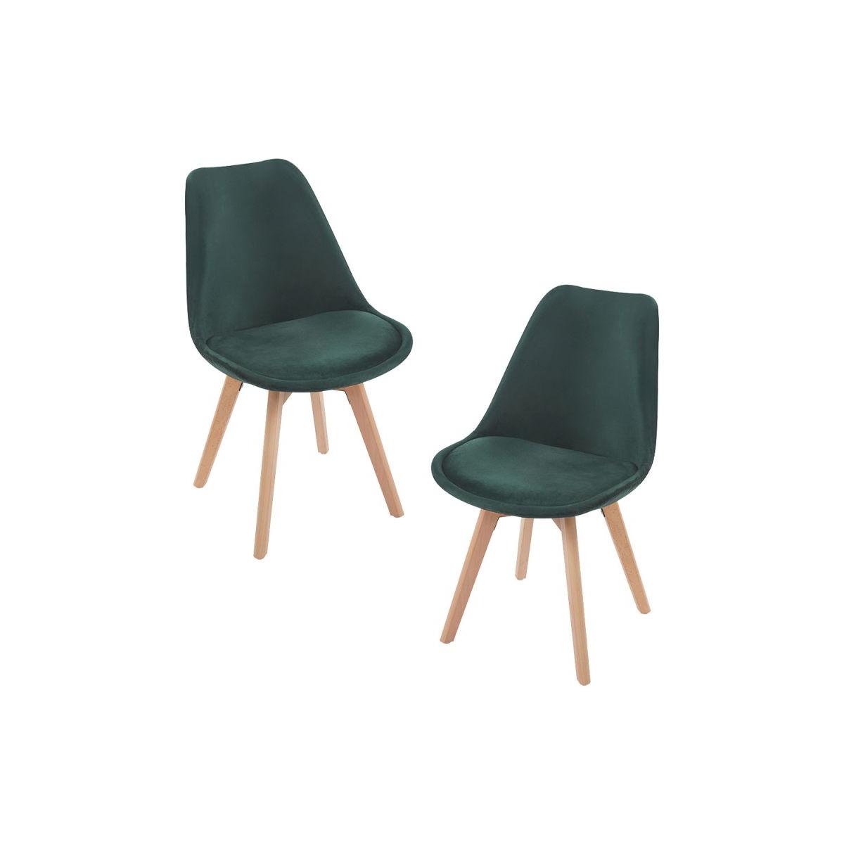 Regalos Miguel - Packs Sillas Comedor - Pack 2 Sillas Synk Terciopelo - Verde oscuro