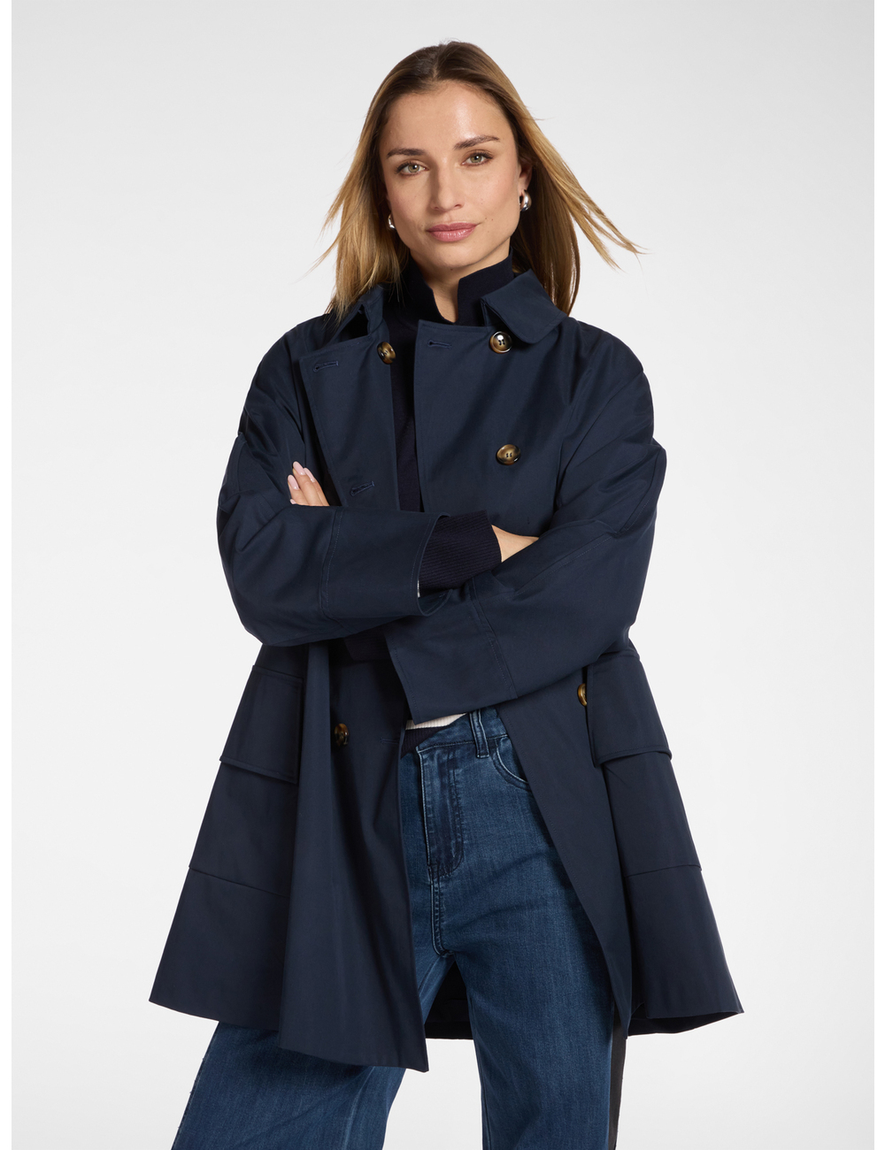 Elena Mirò - Trench cruzado en gabardina
