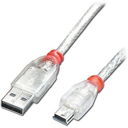 Lindy 41783 - Cable USB (2 m, USB A, Mini-USB B, 2.0, 480 Mbit/s, Transparente)
