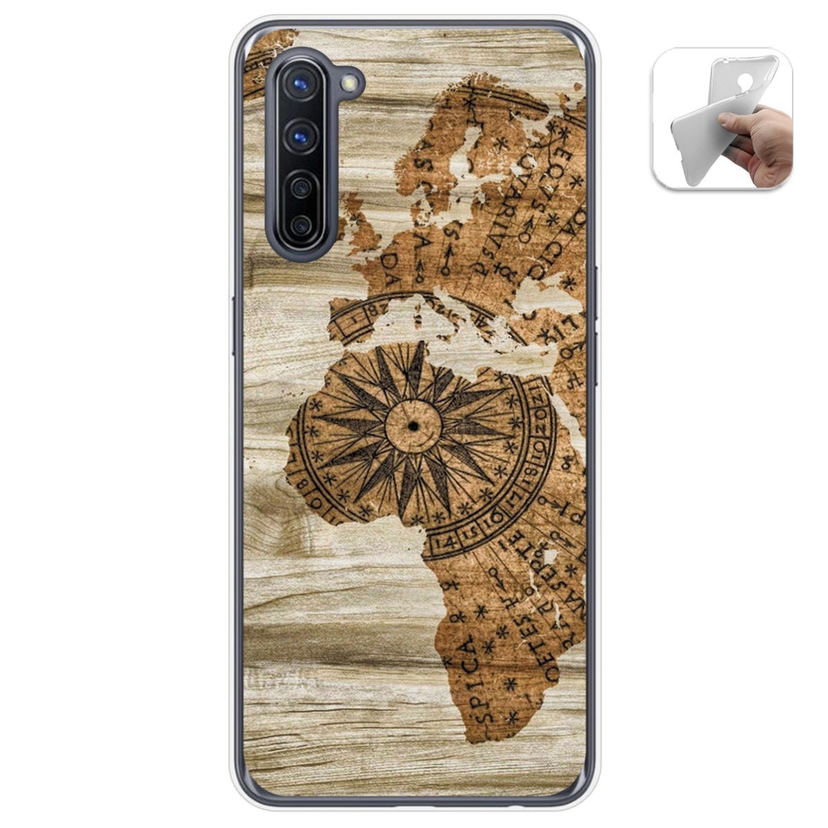 Tumundosmartphone Funda Gel Tpu para Oppo Find X2 Lite diseño Madera 07 Dibujos
