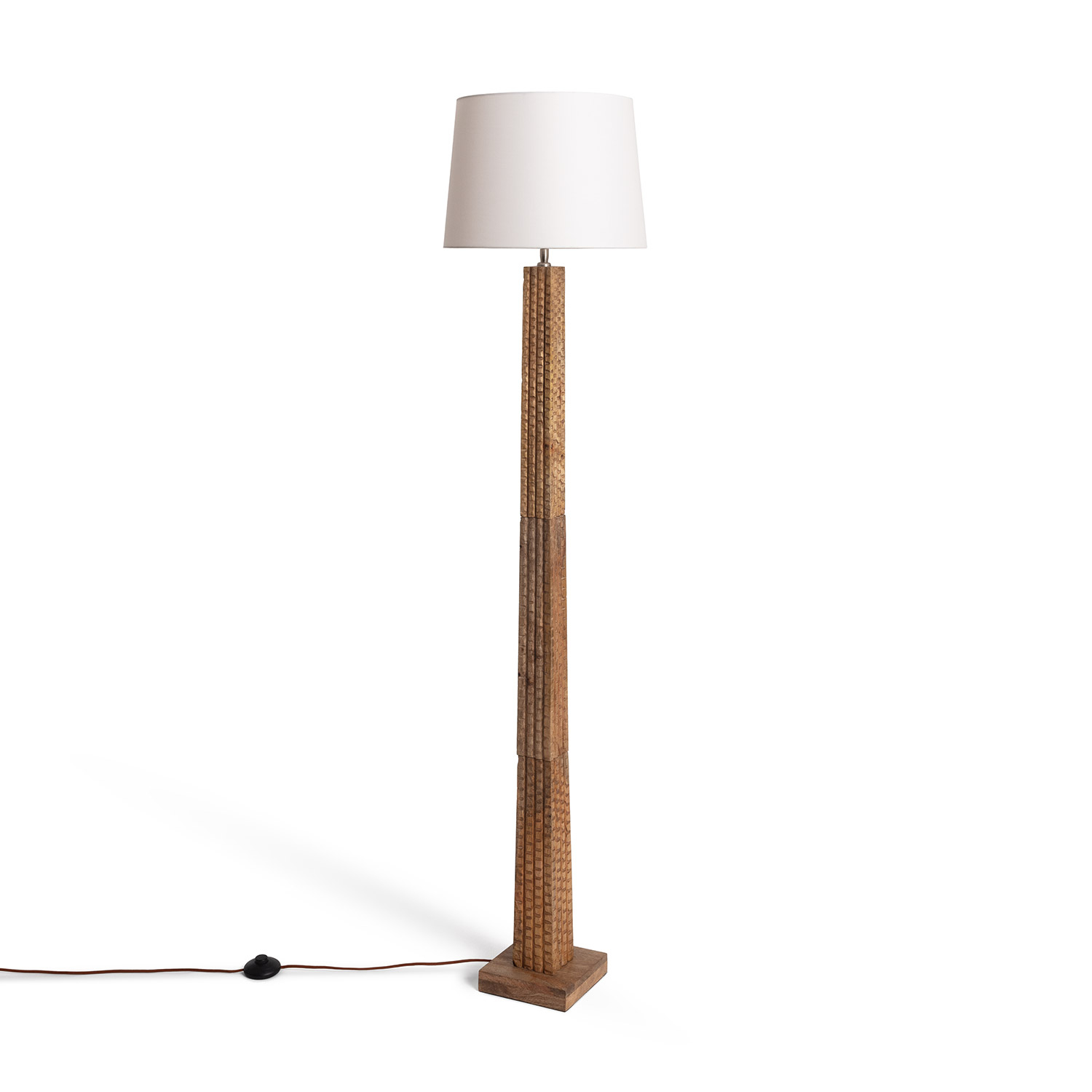 Ledkia Lámpara de Pie Madera Kyathi ILUZZIA Blanco