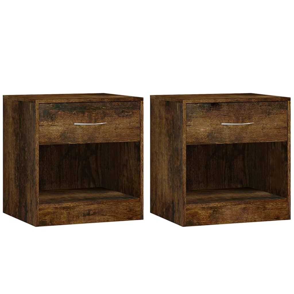 Vidaxl Mesitas de Noche Marrón con Cajón