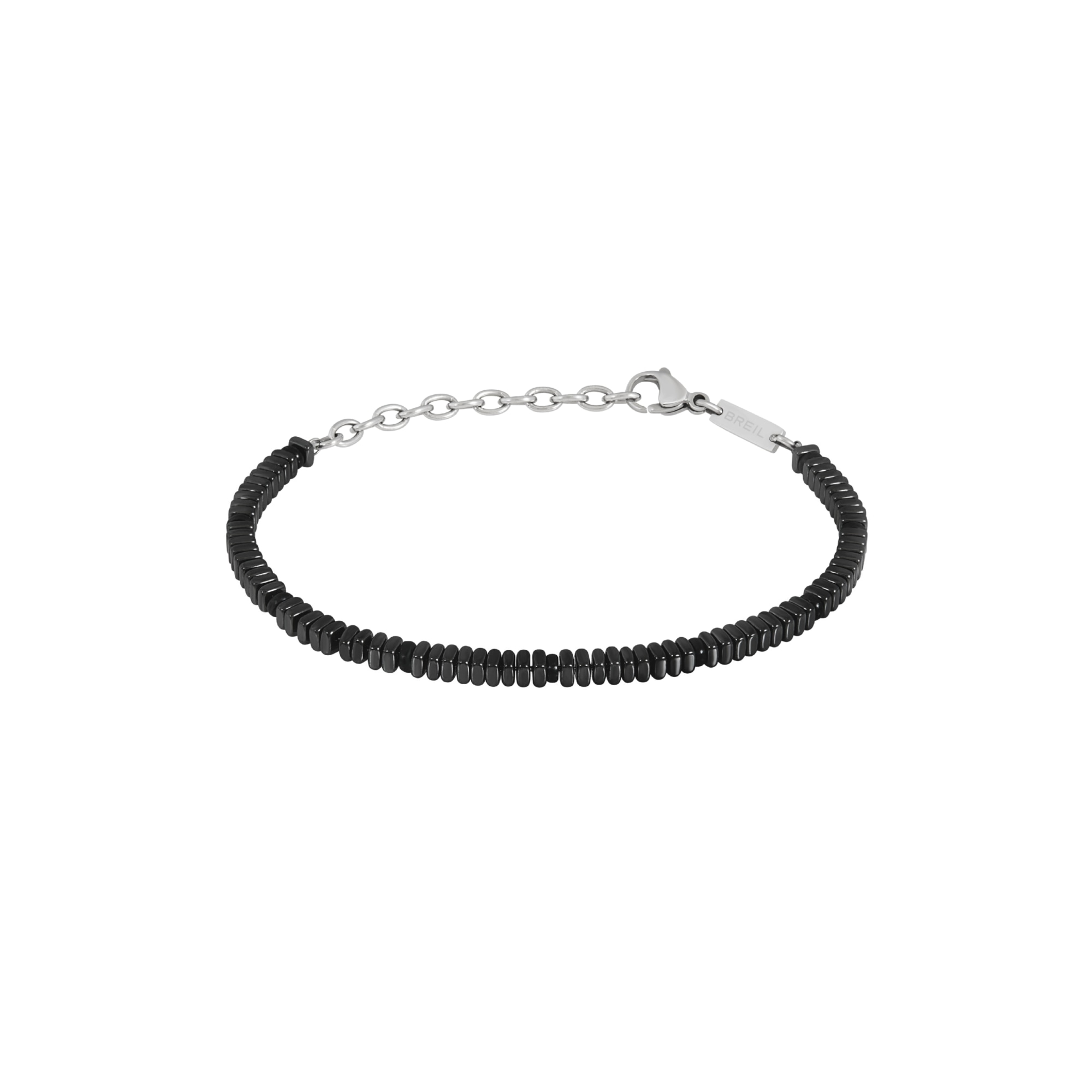 BREIL Joyería Colección MIXOLOGY, PULSERAS PARA HOMBRE en ACERO, EMATITA, AGATE Color PLATA, NEGRO Talla 22 - TJ3431