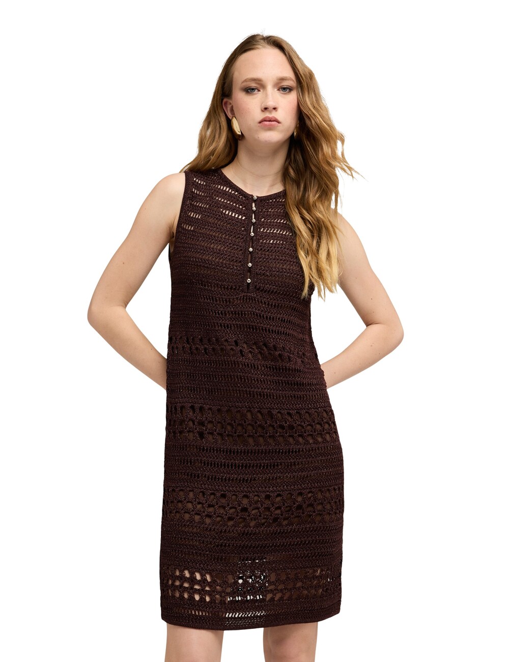 Motivi - Vestido tubo de punto crochet