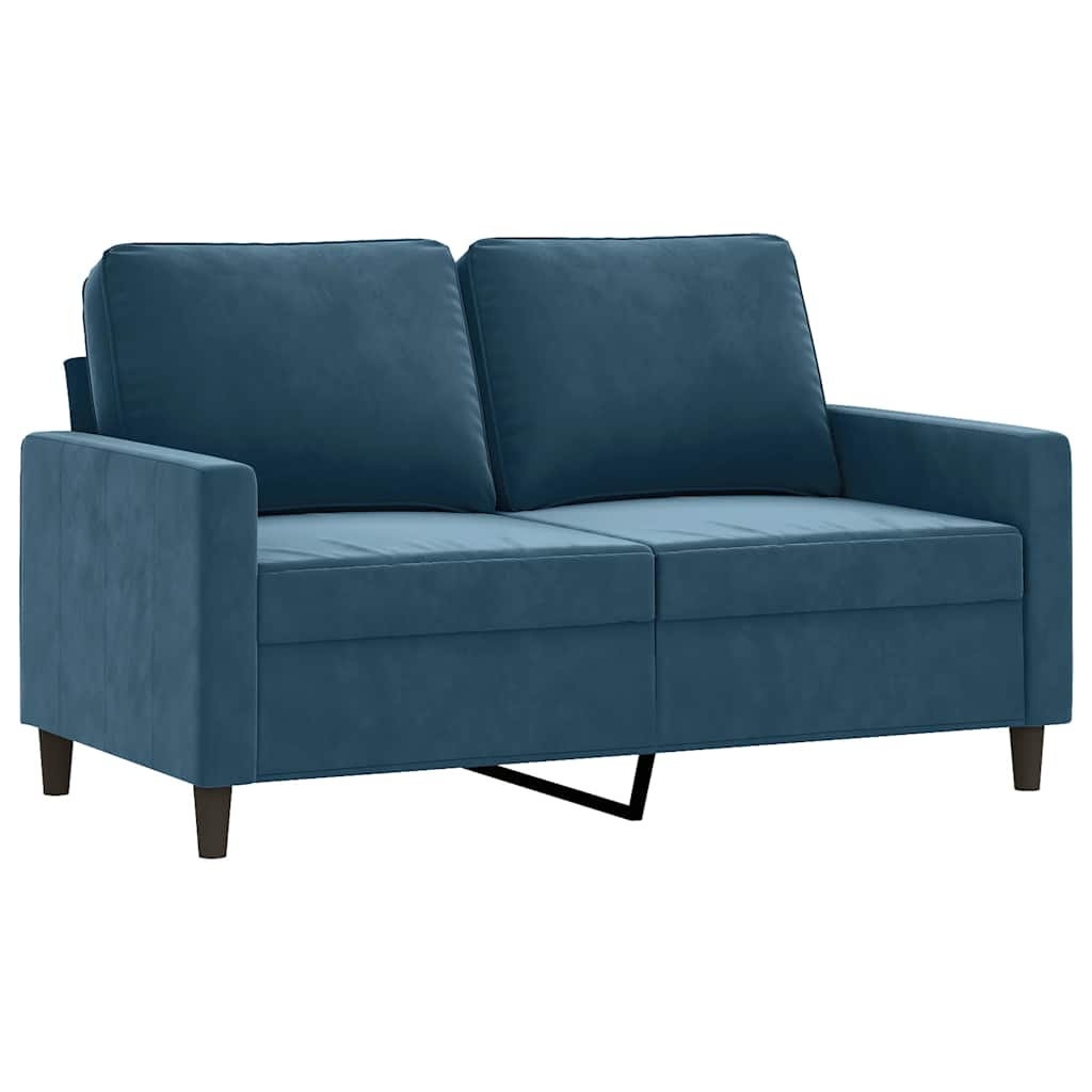 vidaXL Sofá de 2 plazas terciopelo azul 120 cm