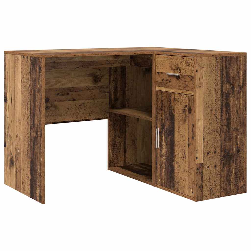 vidaXL Escritorio de Esquina con cajón Madera vieja 102 x 88 x 75 cm