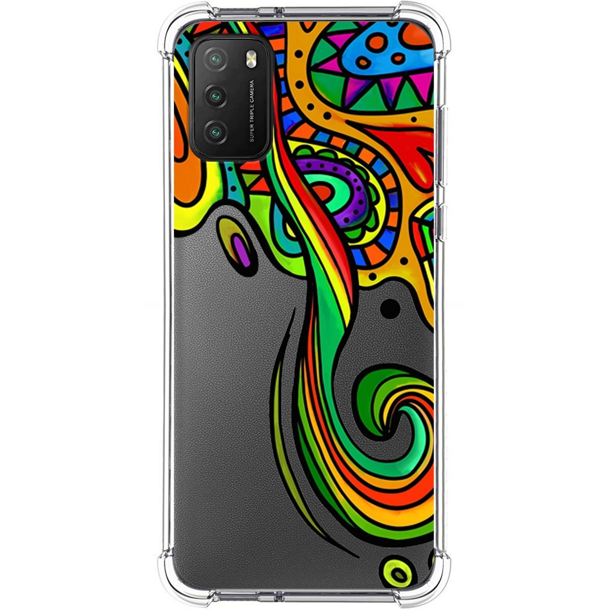 Tumundosmartphone Funda Silicona Antigolpes para Xiaomi POCO M3 / Redmi 9T diseño Colores Dibujos