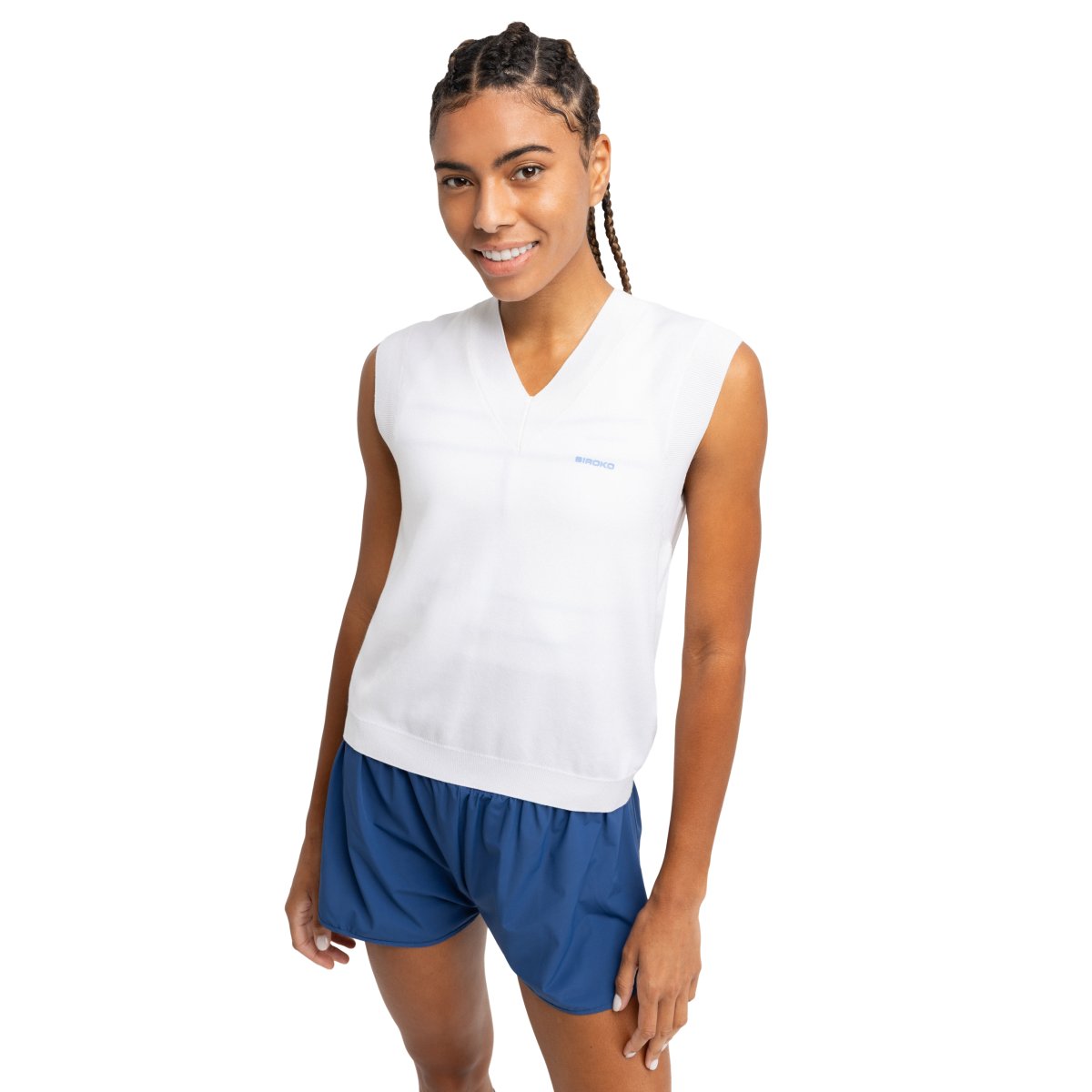 SIROKO - Chaleco de punto de Tenis para mujer Siroko Smash White_