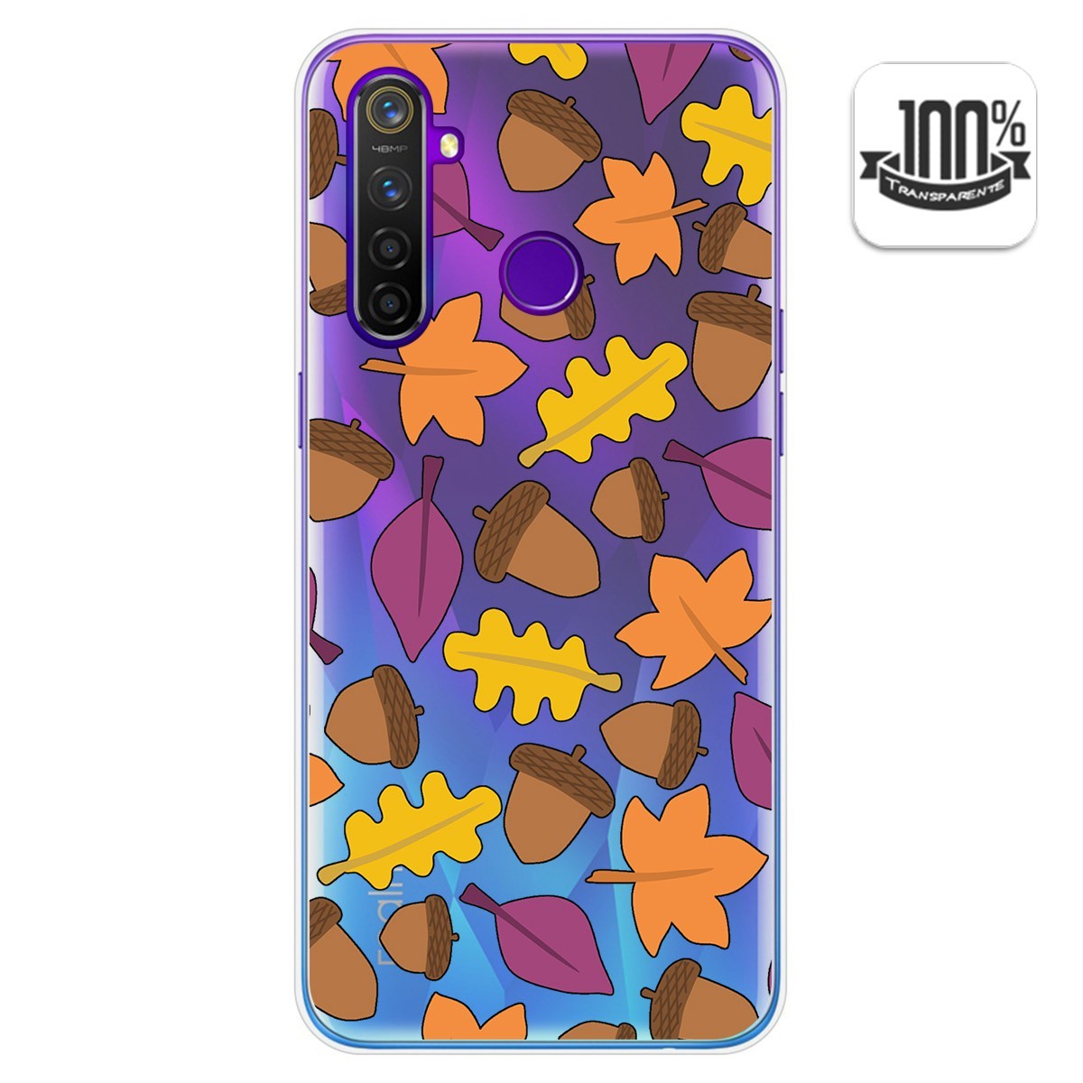Tumundosmartphone Funda Gel Transparente para Realme 5 Pro diseño Otoño Dibujos