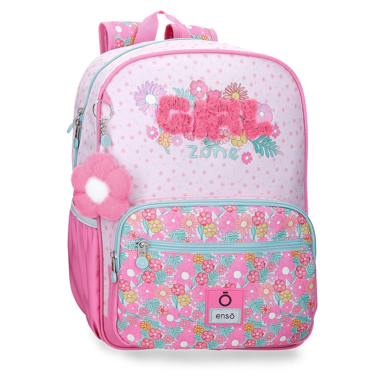 Mochila escolar adaptable a carro Enso Girl Zone 30x38x12cm Fucsia
