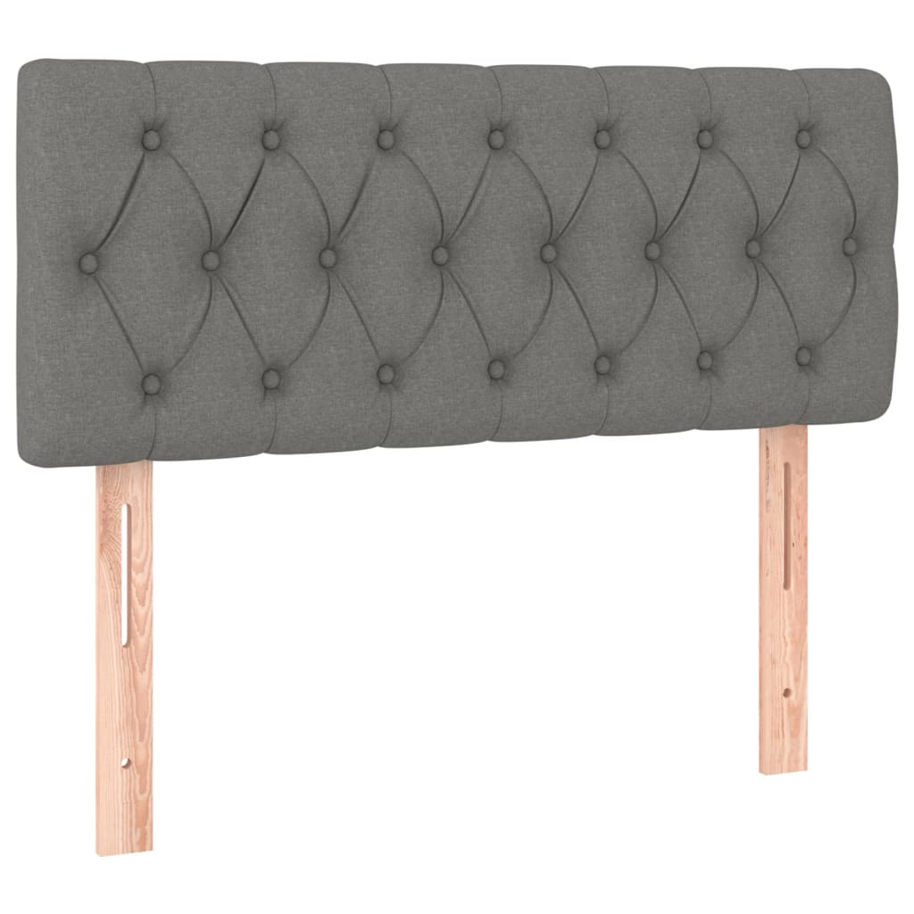 vidaXL Cabecero con LED de tela gris oscuro 90x7x78/88 cm