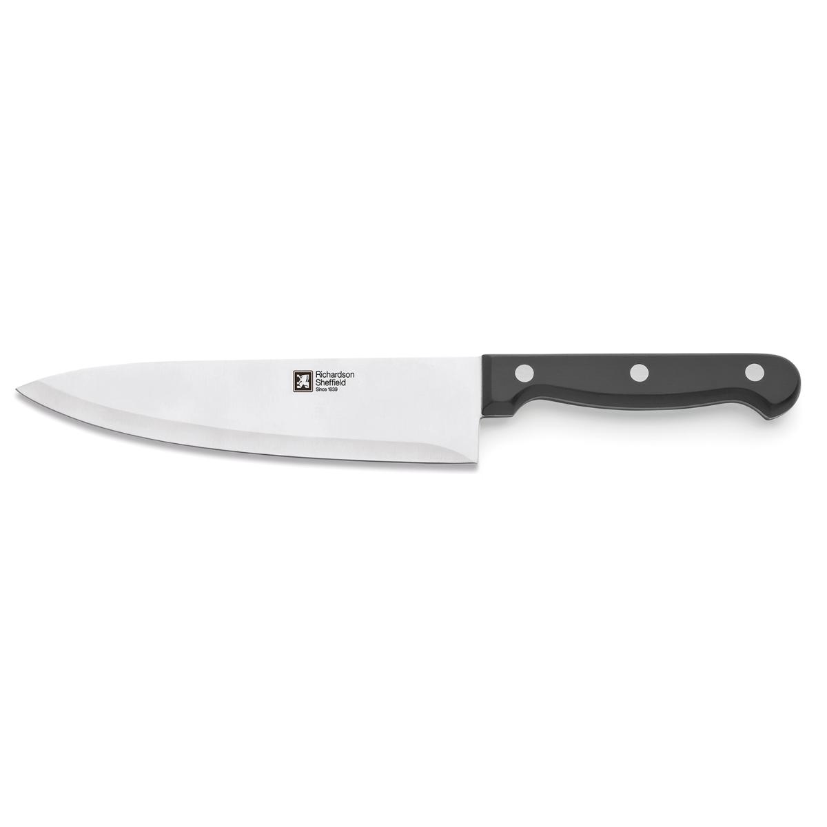 RICHARDSON SHEFFIELD ARTISAN Cuchillo De Cocina Acero Inoxidable 17,5CM Negro Asas o mango baquelita soft touch Mango remachado