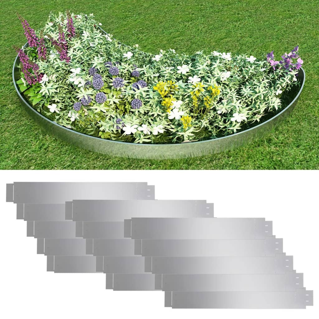 vidaXL Paneles Divisorios de Valla Flexibles Acero Galvanizado (15 unidades) Dimensiones 100 x 14 cm, 100 x 20 cm