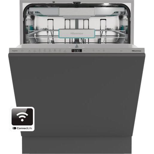 Hisense - Lavavajillas integrable de 60 cm HV673A65 para 16 cubiertos, clase energética A, con WiFi, tecnología Inverter y 7 programas