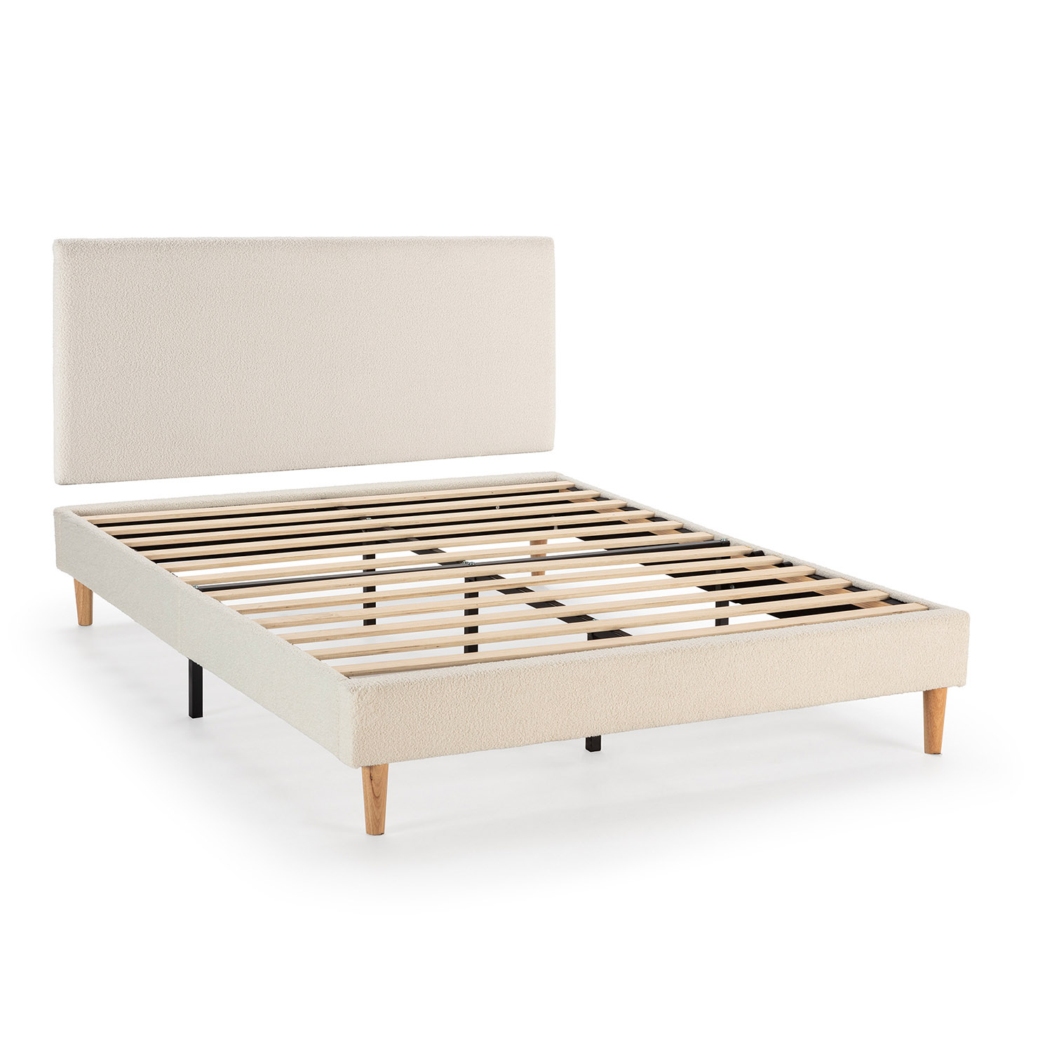 VS Venta-Stock Base tapizada + cabecero Niebla 90x190 cm Beige