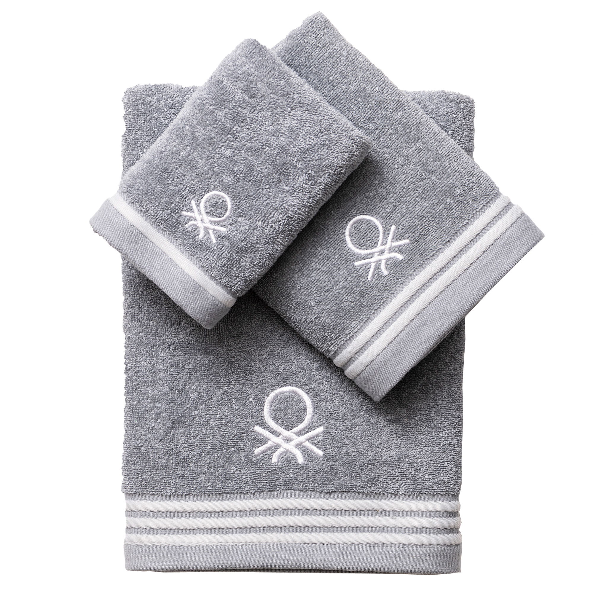 Set 3pc toalla de baño (1pc 30x50cm + 1pc 50x90cm + 1pc 70x140cm) 450gsm 100% algodón amarillo rainbow CASA BENETTON
