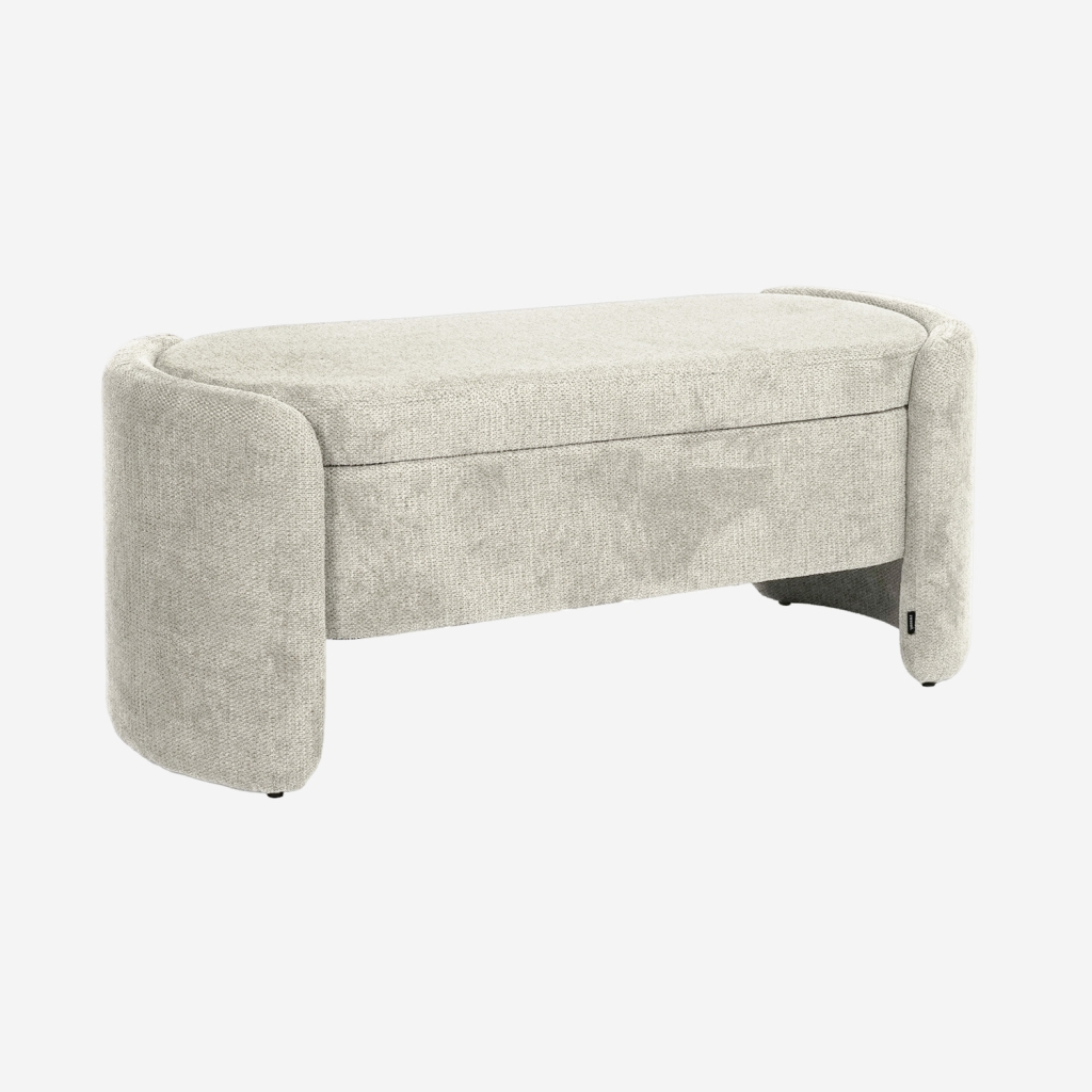 sweeek - Banco baúl, pie de cama contemporáneo de tela simple , Kalo , 110x42x45