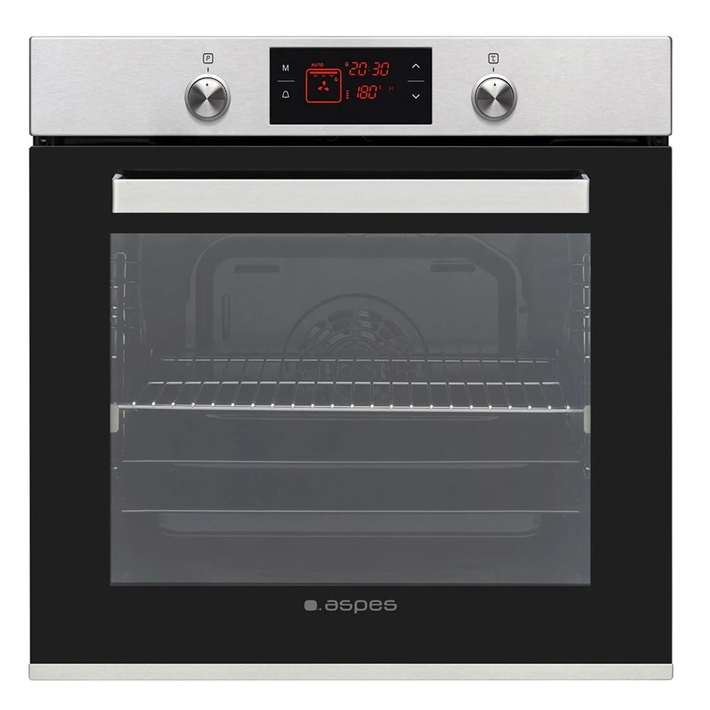 Horno Multifunción con Vapor Hidrolítico / Vapor ASPES AHE1300X 59cm Inox 78L  | Guía Extraíble, Clase A