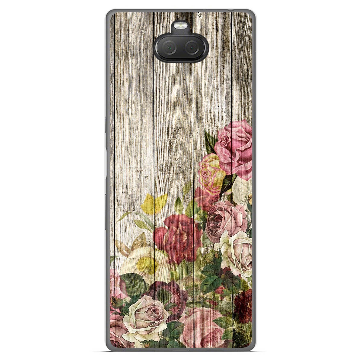 Tumundosmartphone Funda Gel Tpu para Sony Xperia 10 Plus diseño Madera 08 Dibujos