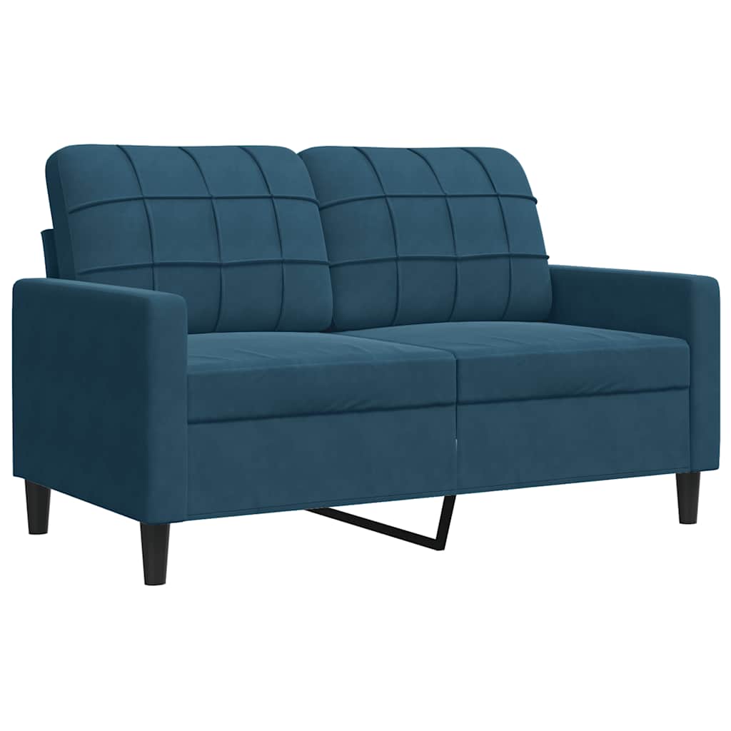 vidaXL Sofá de 2 plazas terciopelo azul 120 cm