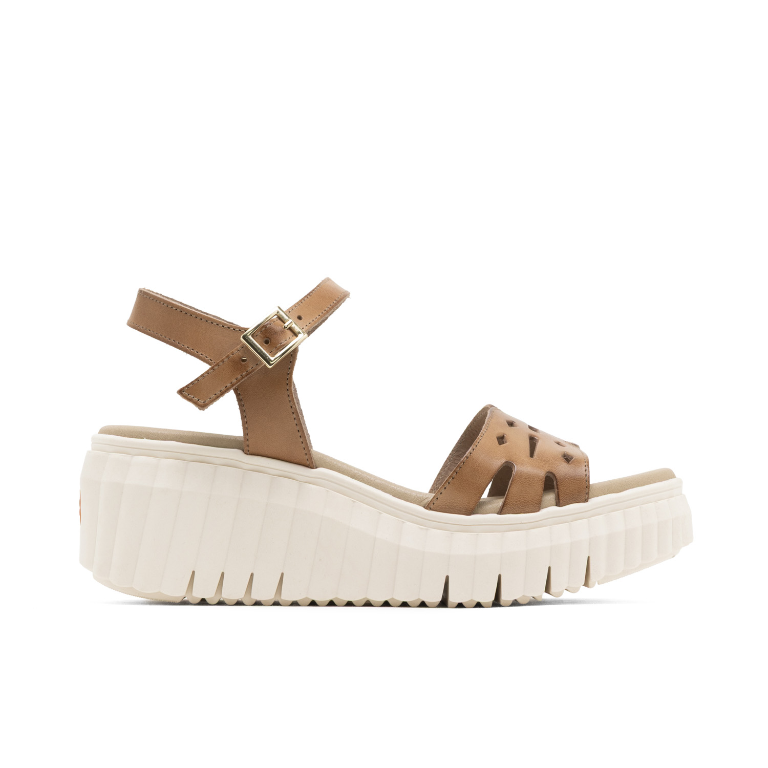 Sandalia de Cuña de Piel Elsa Taupe - Elegancia y Confort en Cada Paso con Plantilla Acolchada y Suela Antideslizante, Cuña de 6 cm y Plataforma de 3 cm, Diseño Artesanal en España, Cierre Ajustable c