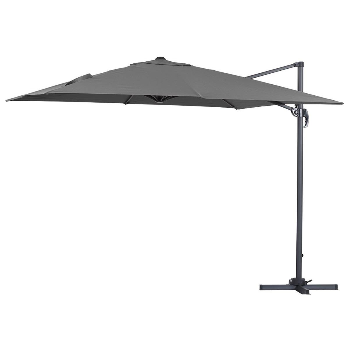 Habitat y Jardin - Parasol lateral de jardín en aluminio - Sun 3- Cuadrado- 3 x 3 m - Gris