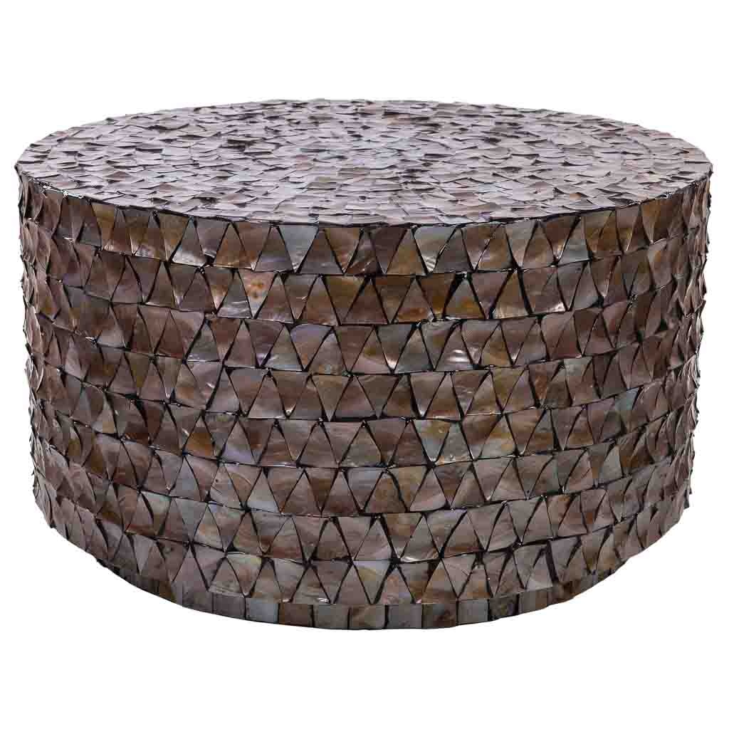 Wonderlust Deco - Mesa de centro de madera y madreperla marrón d77x43/5h cm Marrón D77x43/5h cm