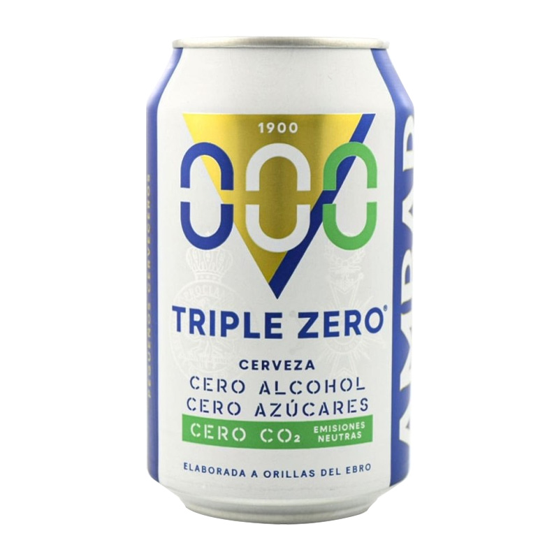 Ambar - Cerveza Ambar Triple Zero 33 cl pack 24 latas Total 7,96 litros.  0% alcohol, 0% azúcares y 0% CO2