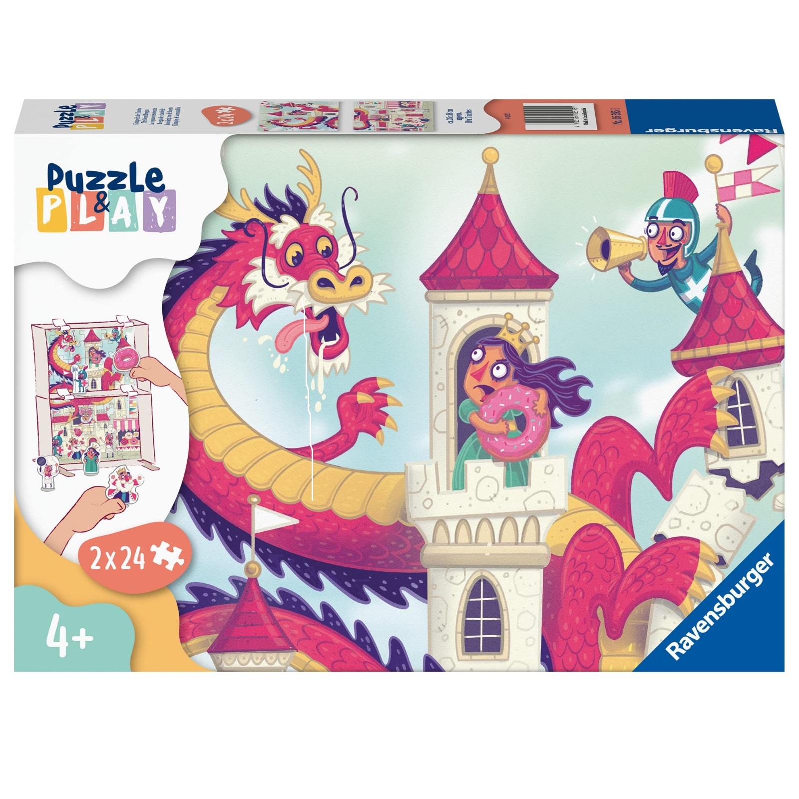 Puzzle Puzzle&Play - El Dragón de las Rosquillas 2 x 24 piezas, Ravensburger, 05595