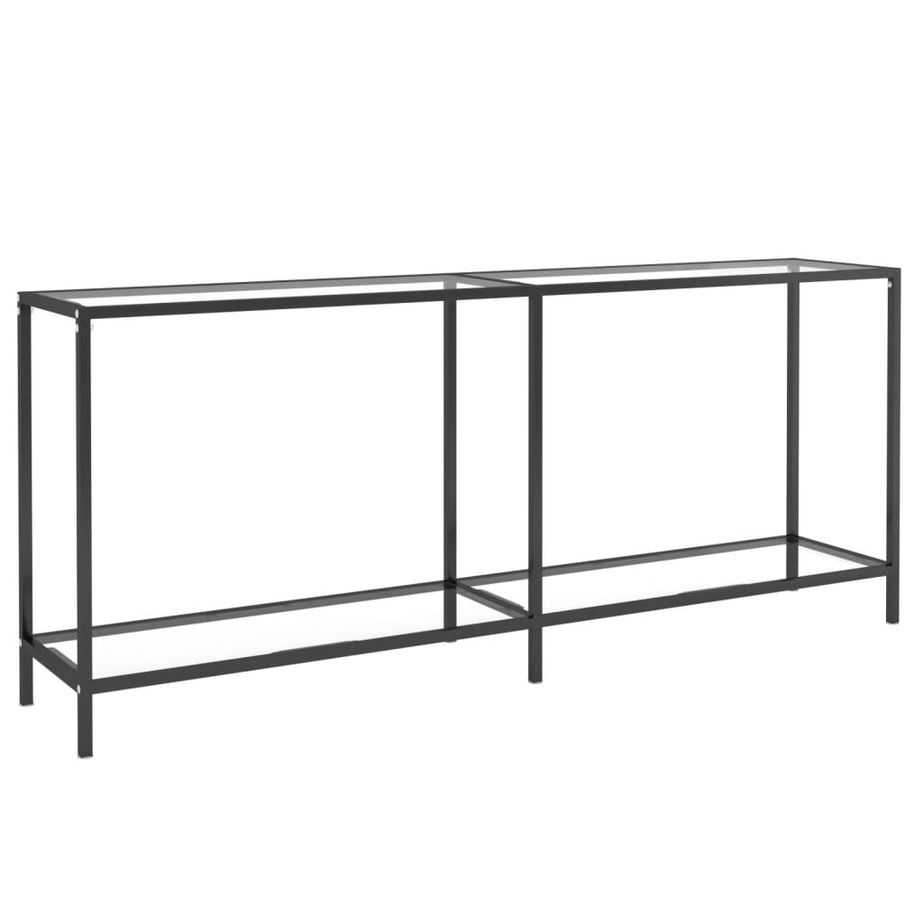 Vidaxl Mesa de Consola Vidrio 180x35x75,5 Cm Transparente, Negro, Mármol Blanco