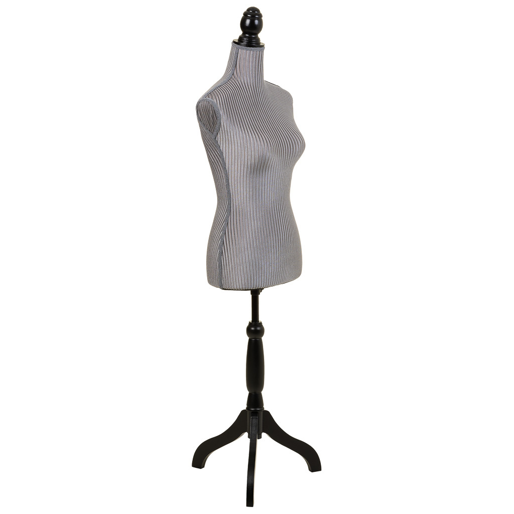 WANDERLUST DECO Maniquí de Madera y Espuma Forrado de Tela Gris - Uso de Galán - Realista Ajuste Ropa