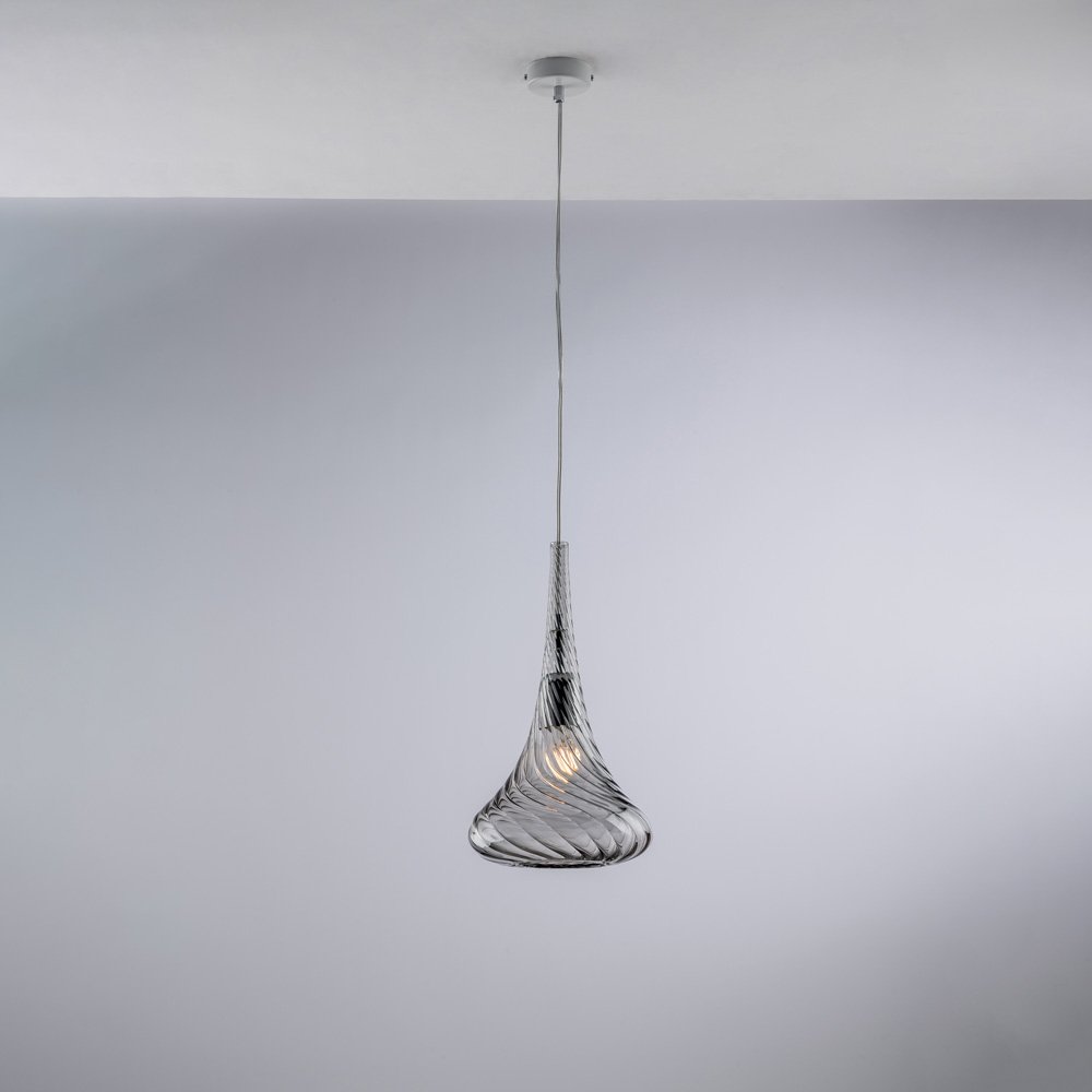 Araña Contemporánea Nemesis gris Fumè 1 Luz E27
