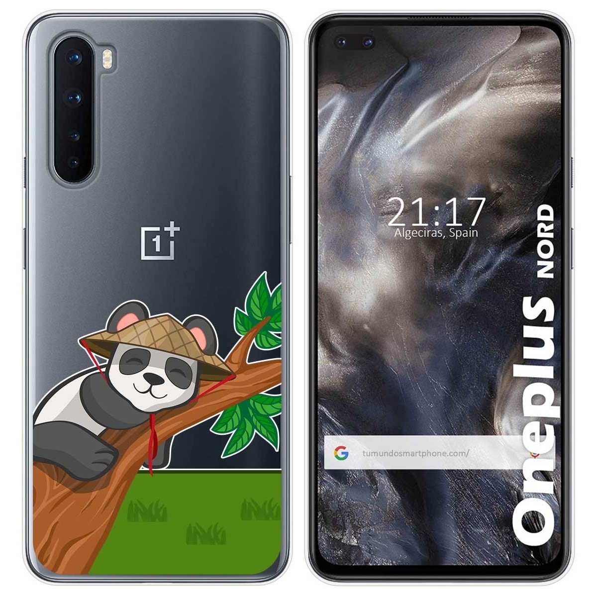 Tumundosmartphone Funda Gel Transparente para OnePlus Nord diseño Panda Dibujos
