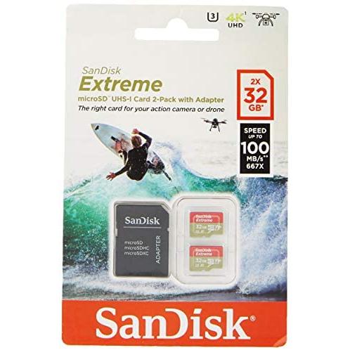 Tarjeta de Memoria Sandisk Extreme 32 GB Microsdhc para Cámaras de Acción - Pack 2 Unidades