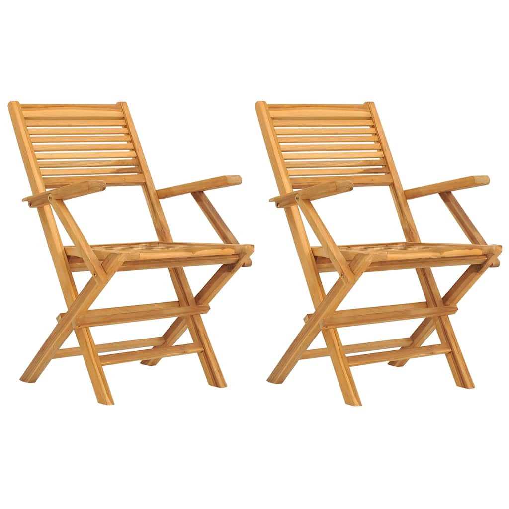 vidaXL Sillas de jardín plegables 2 uds madera maciza teca 55x62x90 cm