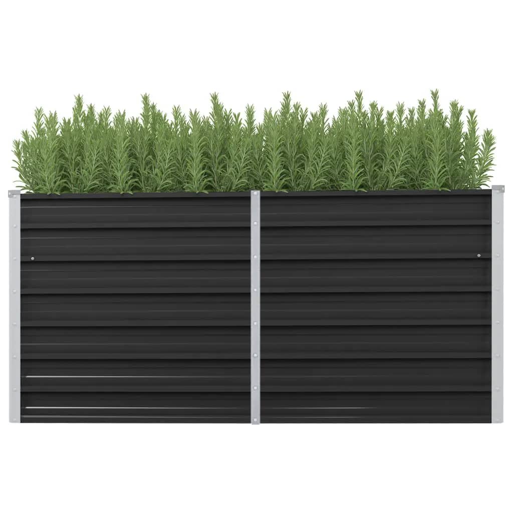 vidaXL Arriate de acero galvanizado gris antracita dimensiones 240 x 80 x 77 cm, 240 x 80 x 45 cm, 160 x 40 x 77 cm y mas