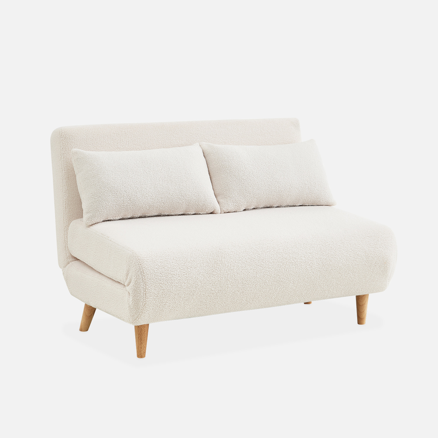 sweeek - Sofá cama de borreguito, 2 plazas , Guesta borreguito , 120x89x80