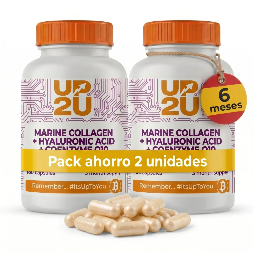 Pack 2x Colágeno Marino Hidrolizado con Ácido Hialurónico, Coenzima Q10, Zinc y Vitamina C – 360 Cápsulas - 6 meses de uso