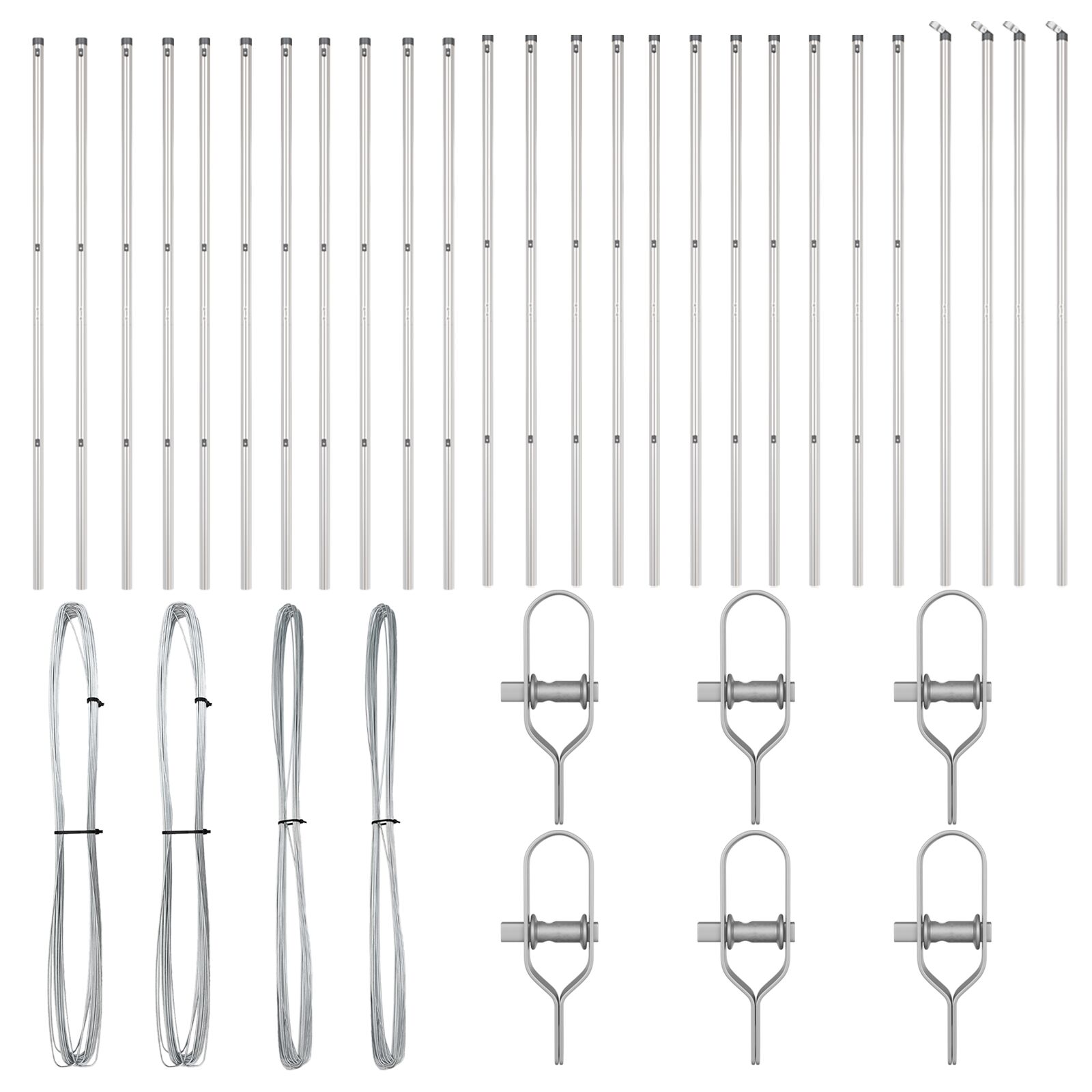 vidaXL Poste de Cerca 26 pcs Ø32 mm 170 cm Acero Galvanizado