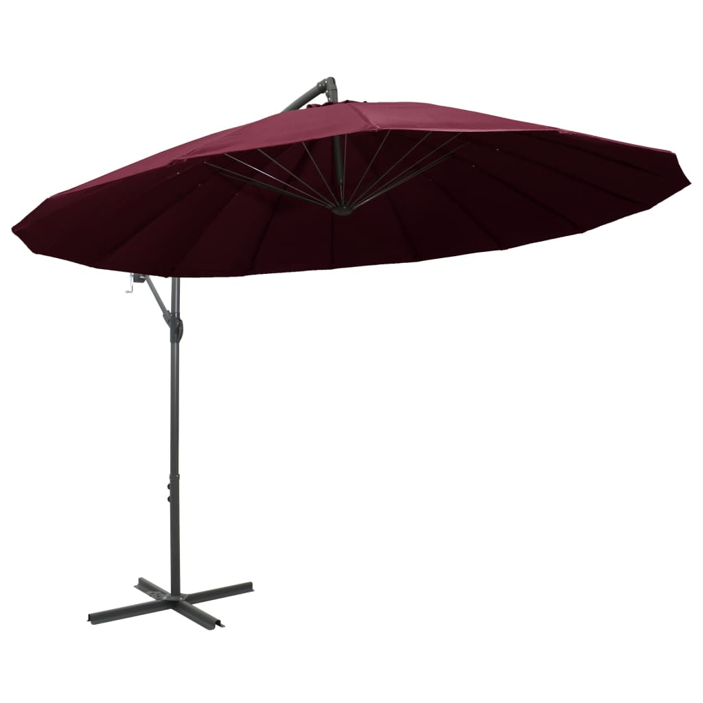vidaXL Sombrilla colgante con palo de aluminio 3 m Color Blanco, Antracita, Taupé